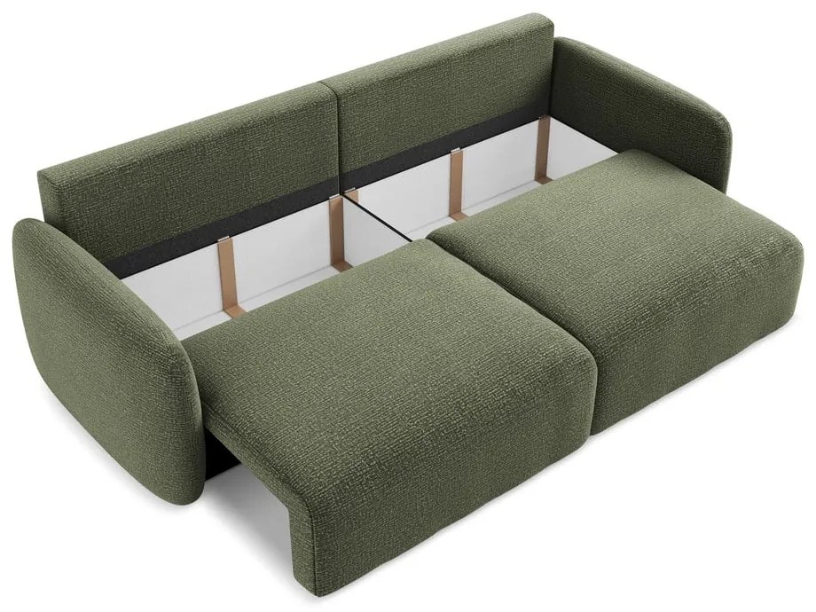 Canapea verde extensibilă/cu spațiu de depozitare 238 cm Kalena – Makamii