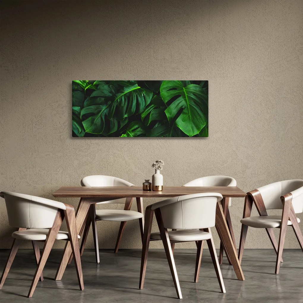 Tablou cu frunze Monstery (120x50 cm)