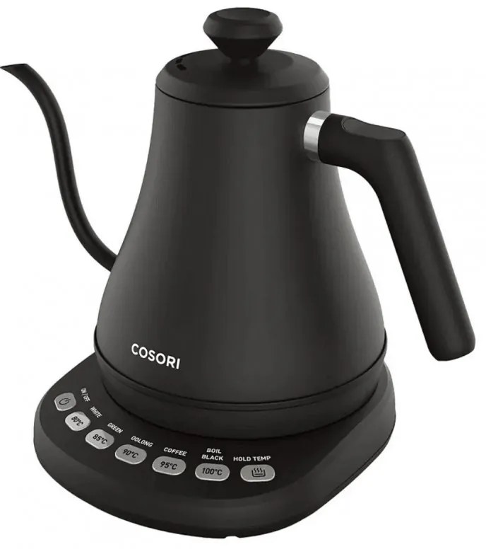 Fierbător electric Cosori CO108-NK-EUR, 1200W, 0.8L, Cafea sau ceai, Control Strix, 5 trepte, Negru