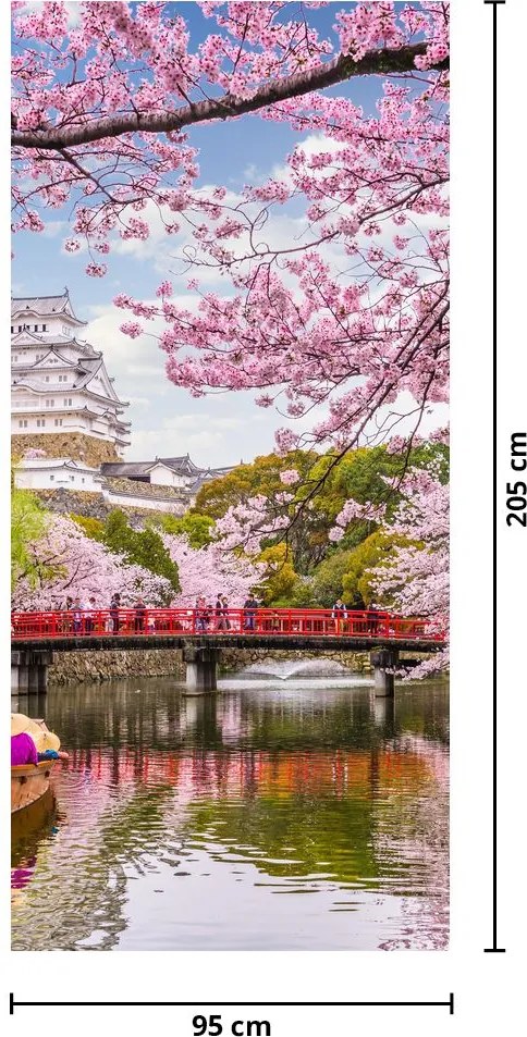 Fototapet pentru ușă - Cireșe japoneze (95x205cm)