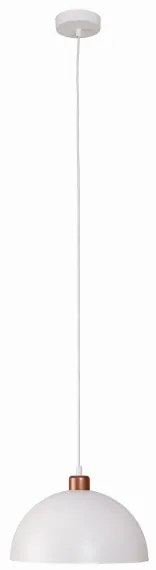 Duolla - Lustră suspendată pe cablu IRONLINE 1xE27/15W/230V, Ø 27 cm, alb/cupru