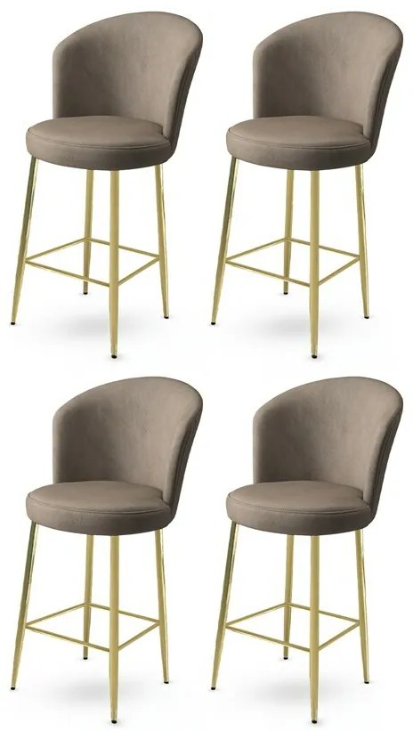 Set de scaune de bar Fora Cappuccino și Auriu, 4buc., 4 buc