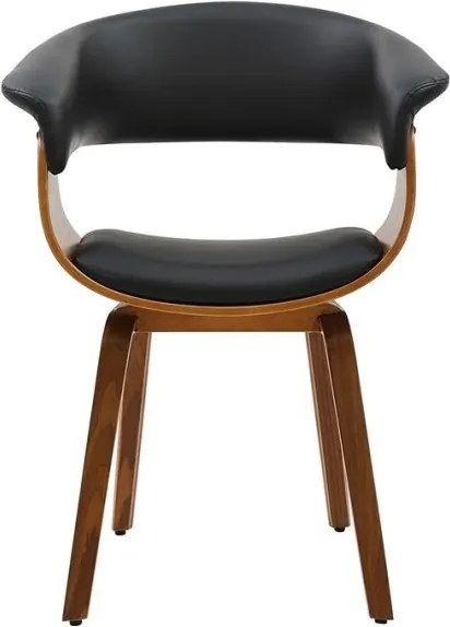 Scaun retro imitatie piele neagra, lemn furniruit ORGANIC