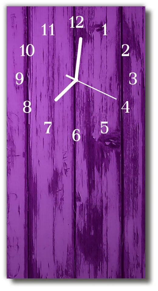 Ceas de perete din sticla vertical Lemn violet
