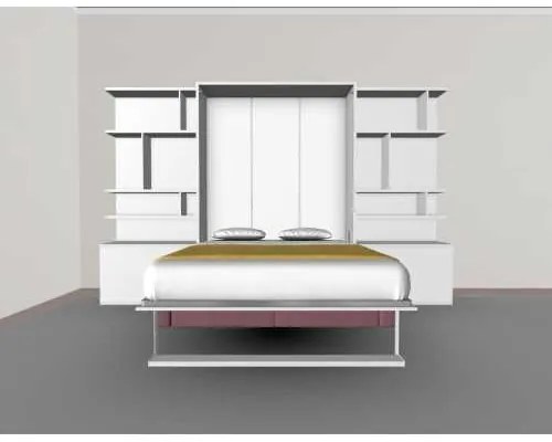 PAT RABATABIL DUBLU SOMIERA INCLUSA CU CANAPEA SI 2 BIBLIOTECI(100 cm) - ROYAL BIG BOOKCASE SET (150X200)