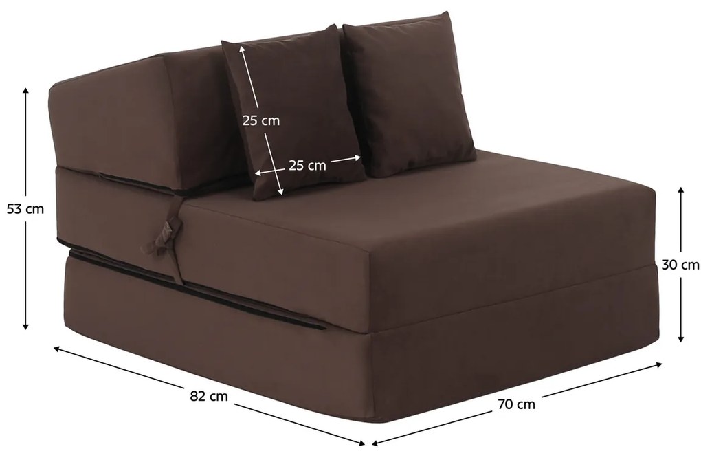 Scaun pliant/saltea PELOS, maro