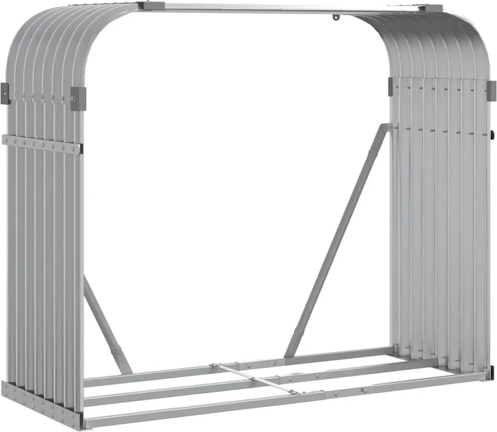 vidaXL Suport de bușteni, gri deschis, 120x45x100 cm, oțel galvanizat