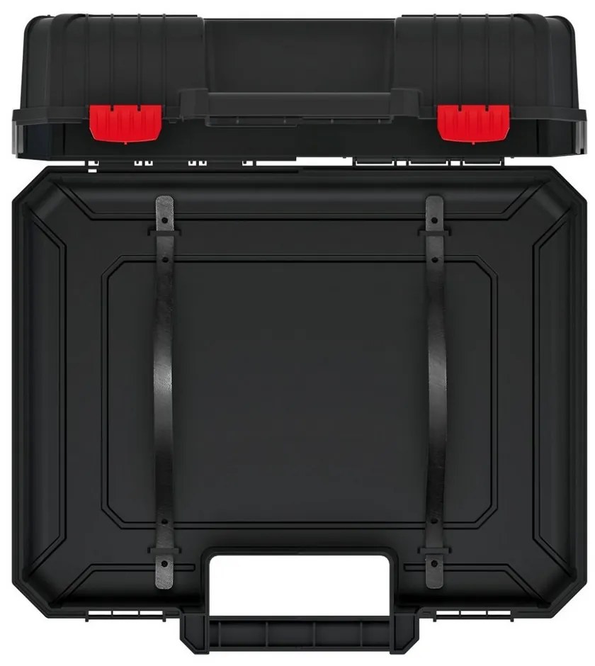 Cutie pentru scule 38,4 x 33,5 x 14,4 cm, cu curele, neagra