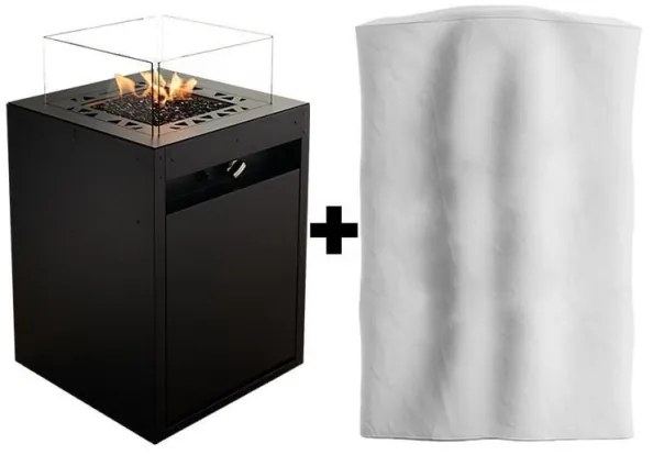 Șemineu de exterior pe gaz Planika Square GAS 79,7x48 cm 10kW