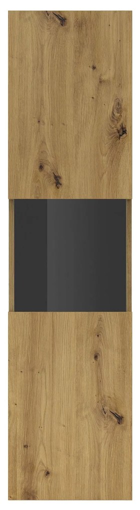 Vitrină Avernic Typ 05 (negru + Stejar artisan). 1042054
