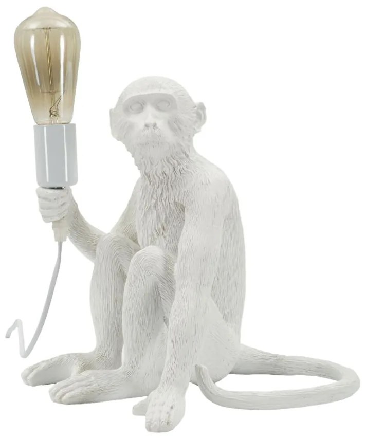 Mauro Ferretti Lampă De Masă Design Maimuță Șezută Alb Cm 33X33X30 | Aosom Romania