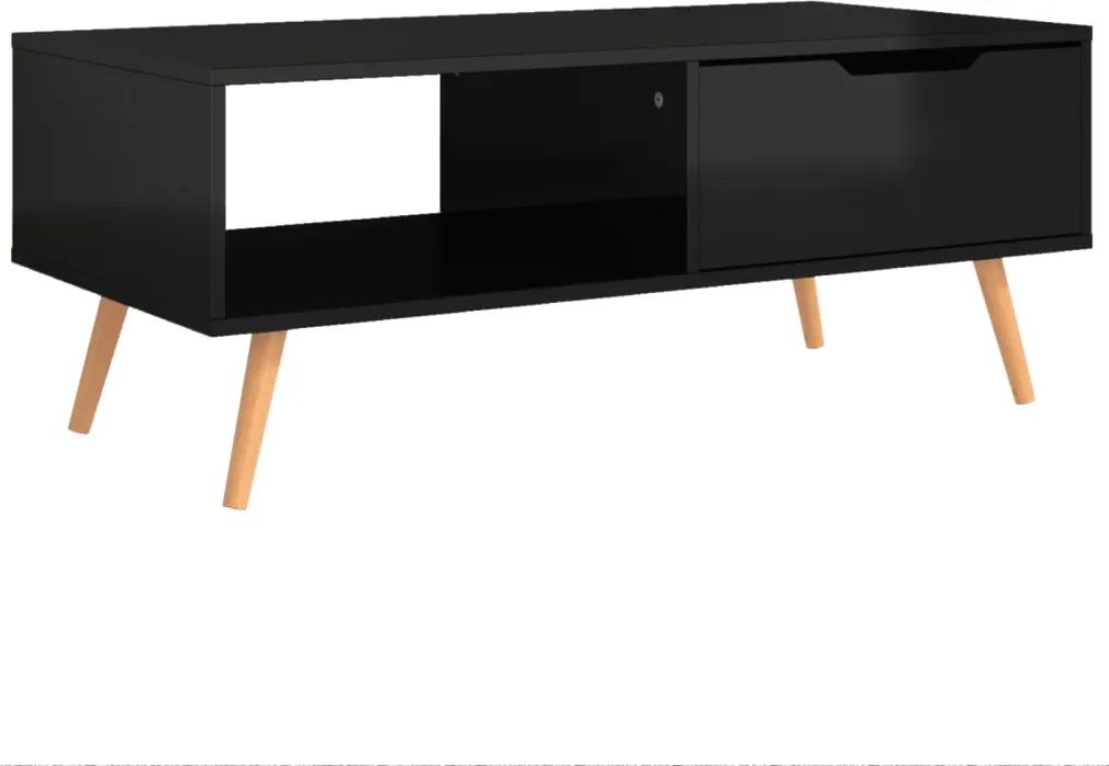 vidaXL Măsuță cafea, negru extralucios, 100x49,5x43 cm lemn prelucrat