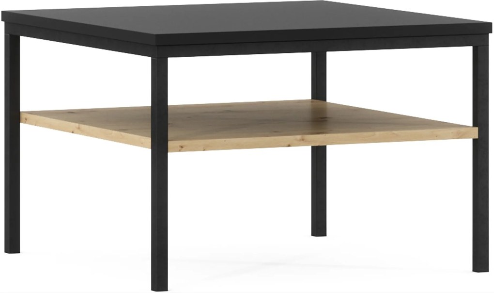 Masuta de cafea LANZZI 60x60cm, negru / decor stejar