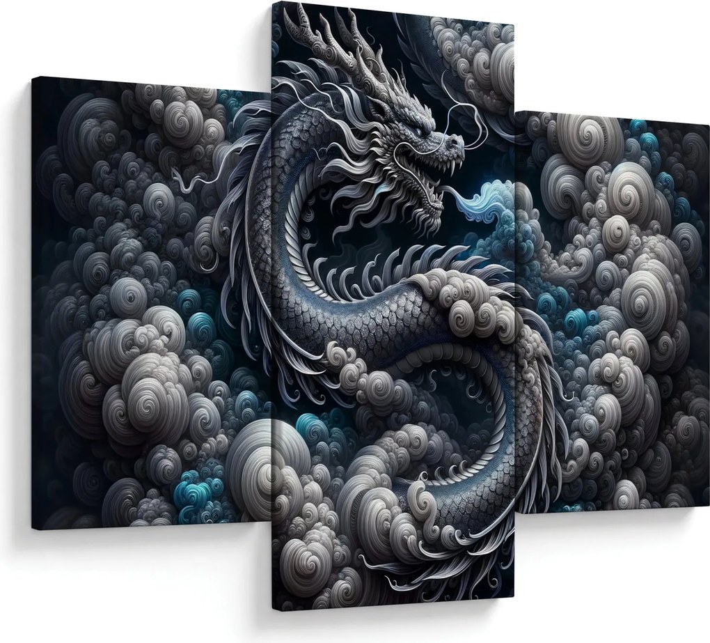 Tablou – Dragon în fum (90x60 cm)