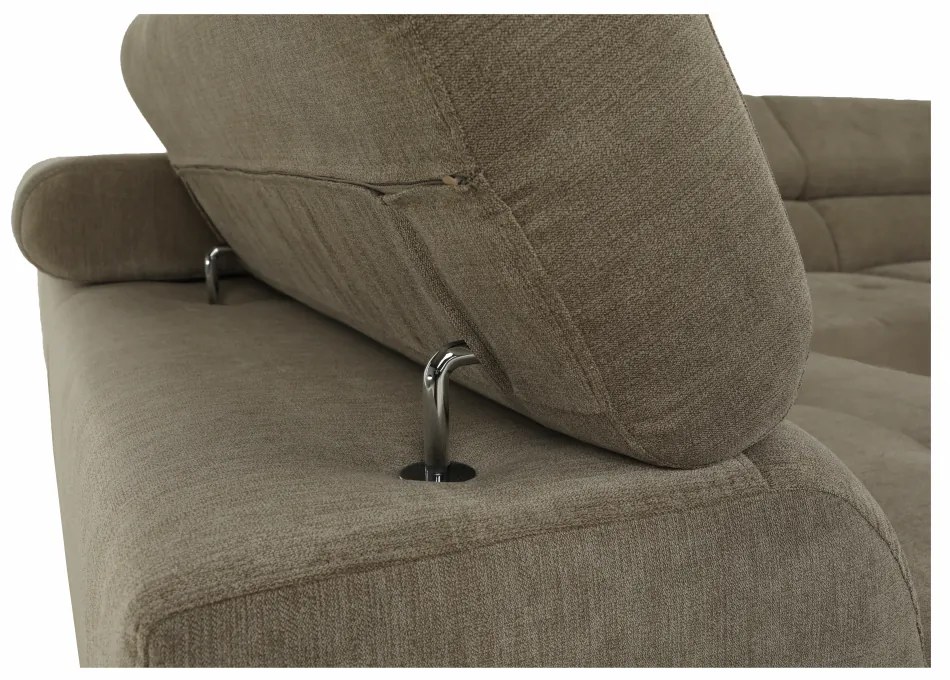 Colţar, material textil melir gri deschis, model stânga, BUTON P