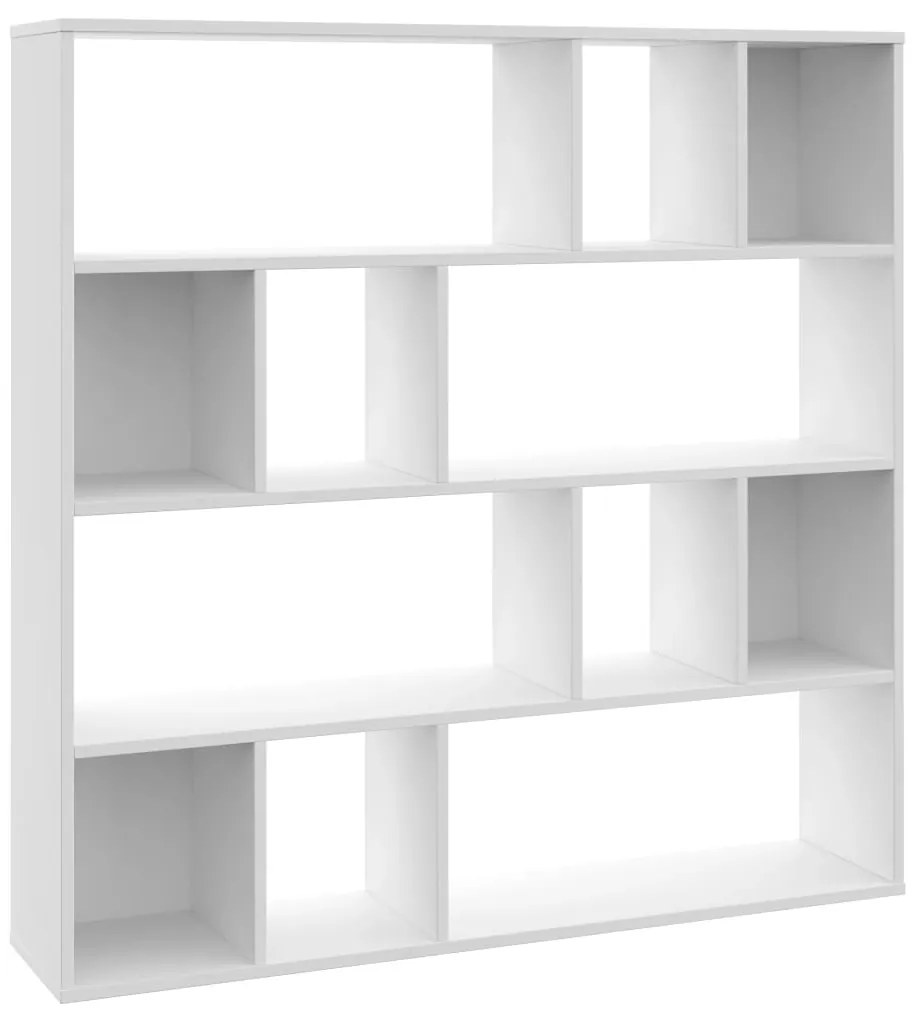 800360 vidaXL Separator cameră/Bibliotecă, alb, 110 x 24 x 110 cm, PAL