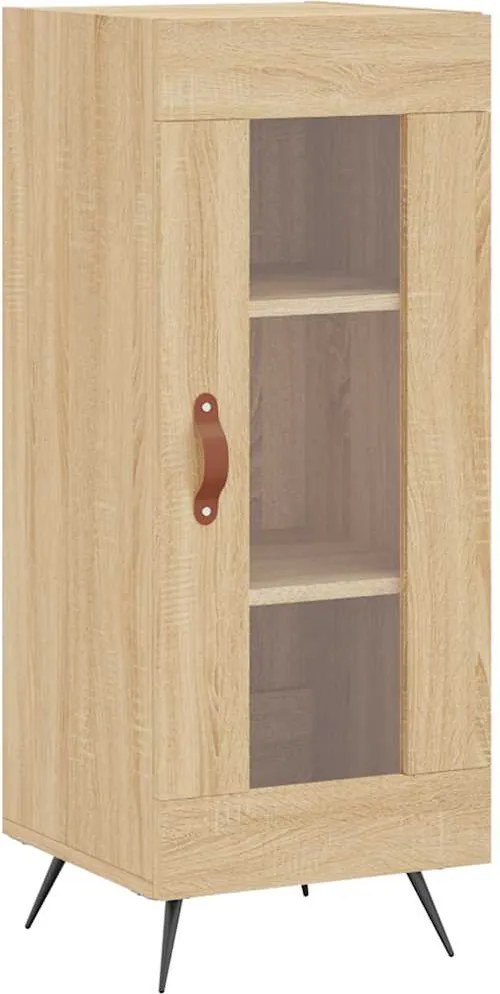 vidaXL Servantă, stejar sonoma, 34,5x34x90 cm, lemn compozit