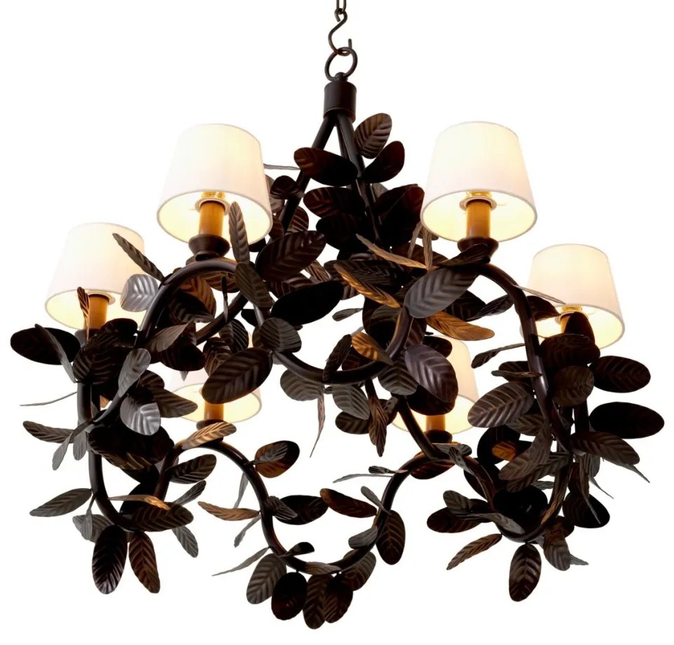 Candelabru LUX din alama design frunze Cheverny bronz