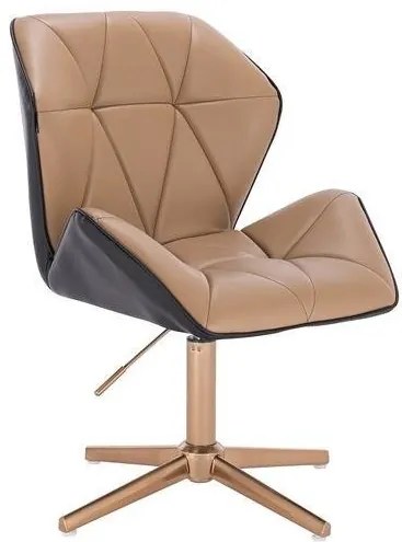 HR212CROSS SCAUN NEGRU ȘI CARAMEL BAZĂ AURIE