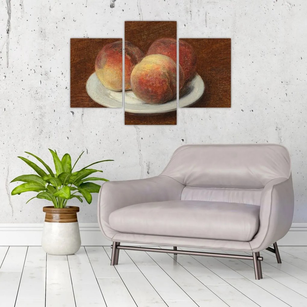 Tablou - Henri Fantin-Latour, Three Peaches on a Plate, reproducere (90x60 cm)