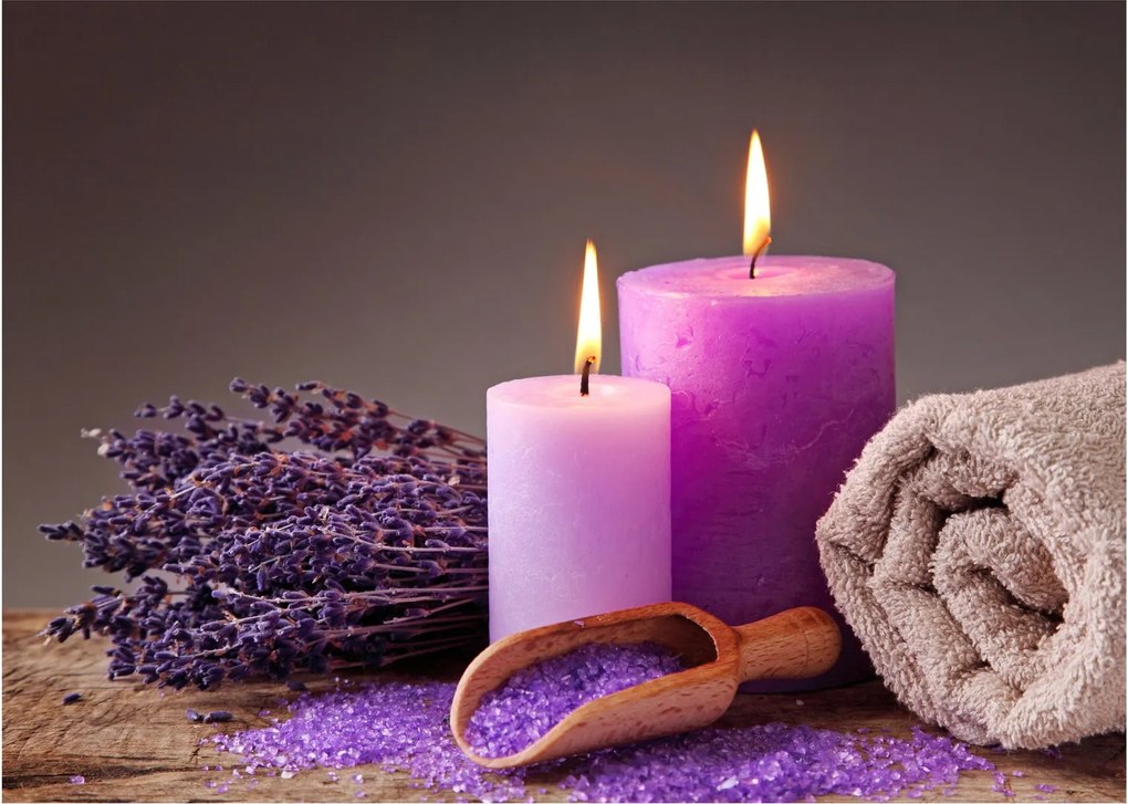 Tablou pe sticlă cu produsele spa (70x50 cm)