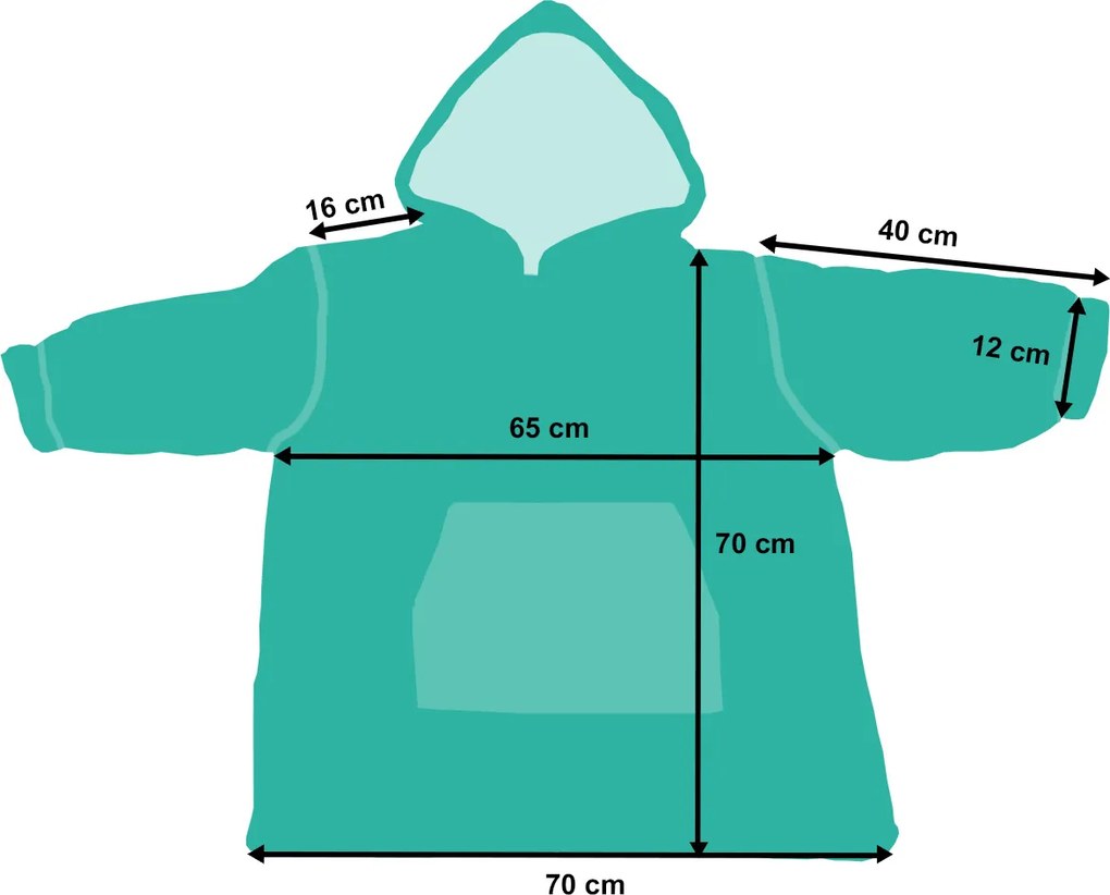 Hanorac imitație de blăniță 4Home Dino, fluorescent,  70 x 70 cm