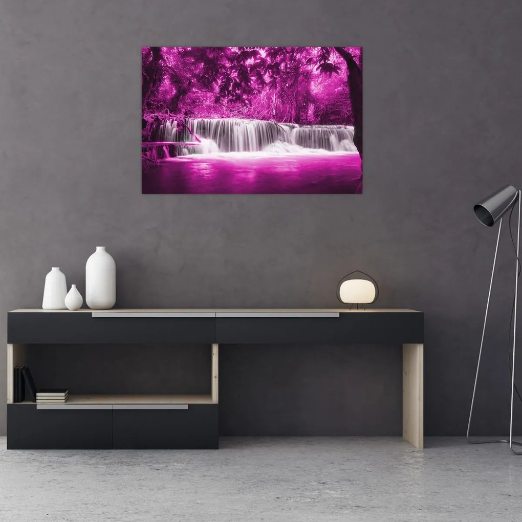 Tablou - Cascadă, violet (90x60 cm)