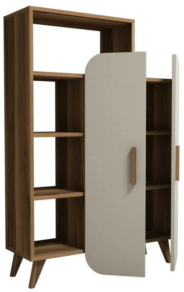 Bibliotecă Form Cream and Walnut