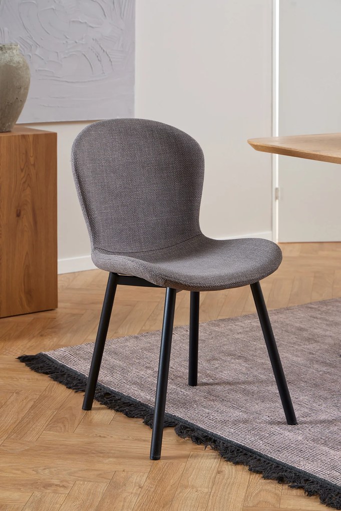 MAZZONI EXPORT FIORA Gri deschis Taupe (material Basel 34) - SCAUN MODERN TAPIȚAT PENTRU SALON/SUFRAGERIE LOFT