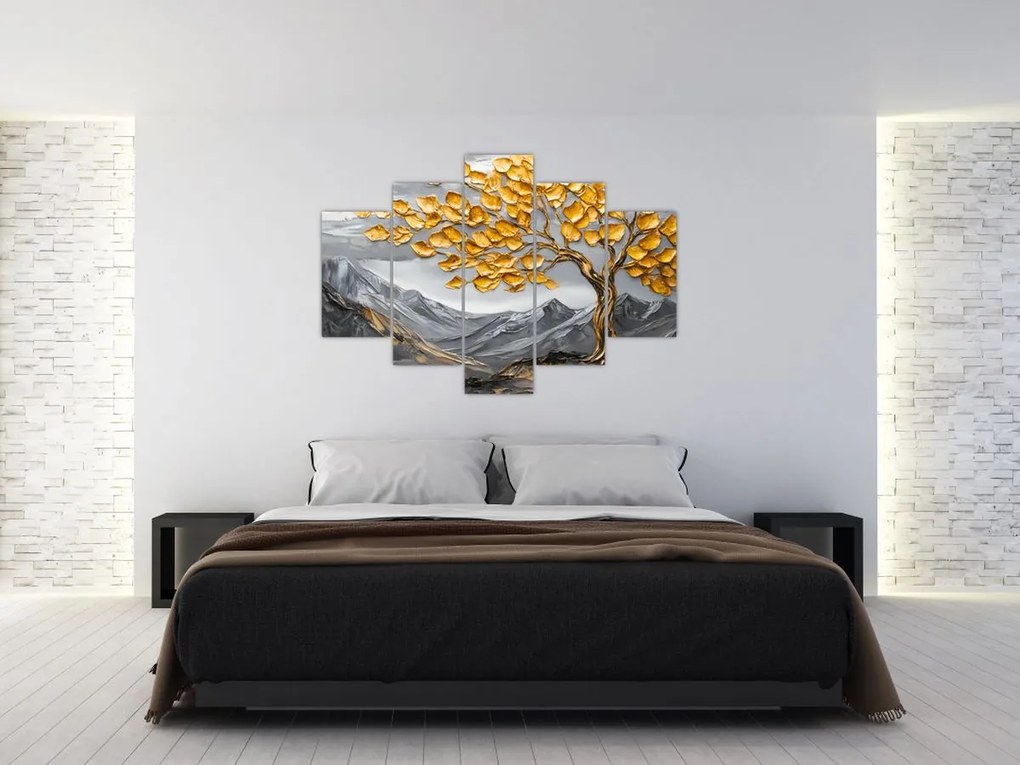 Tablou – Arbore cu frunze aurii (150x105 cm)