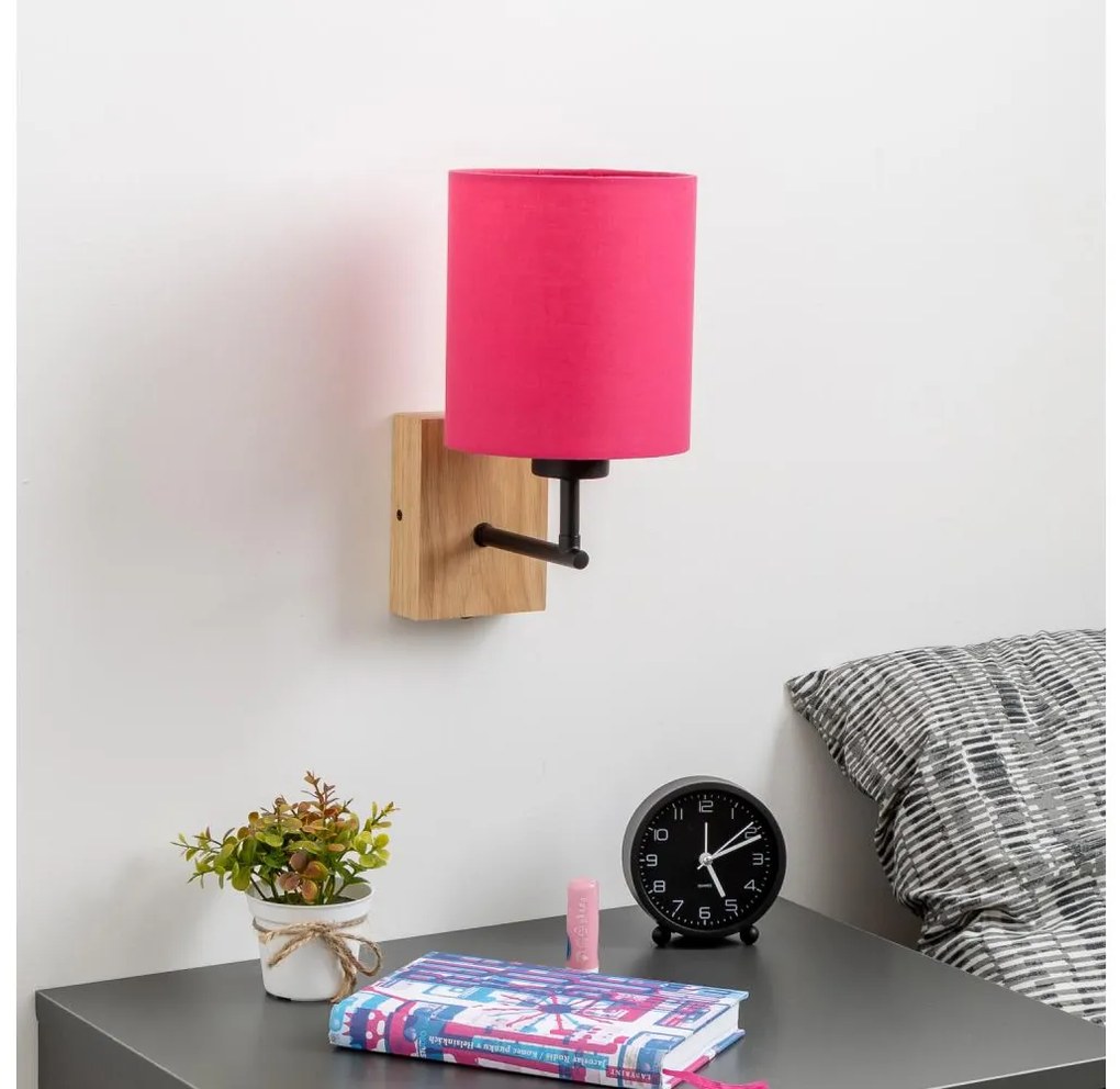 Lampă de perete Brilagi NUBILA WOOD 1xE27/25W/230V stejar/roz
