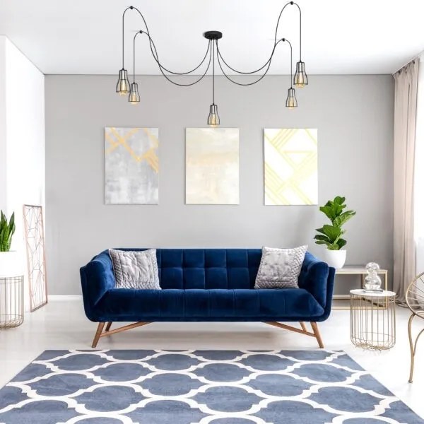 Lustră pe cablu TUBE 5xE27/15W/230V negru/crom