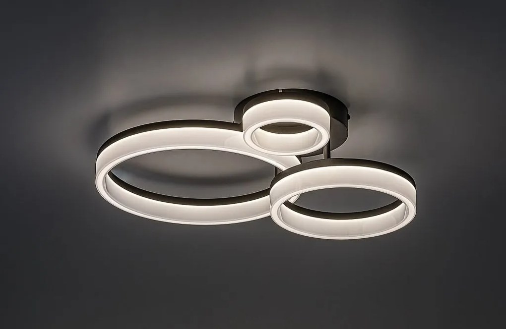 Plafoniera LED design geometric circular Amilia negru
