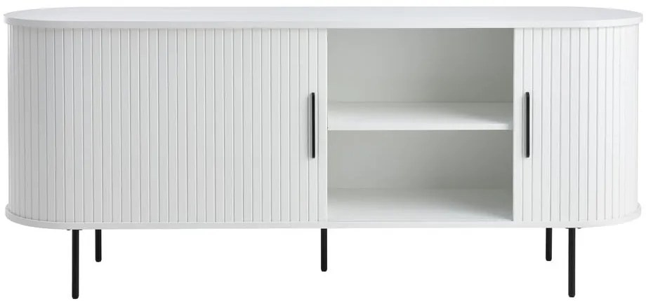 Comodă albă cu ușă glisantă 180x76x45 cm Nola – Unique Furniture