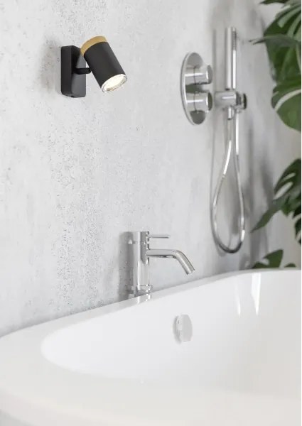 Eglo 300001 - Aplică spot pentru baie CONSUMA 1xGU10/3W/230V IP44 negru/bej