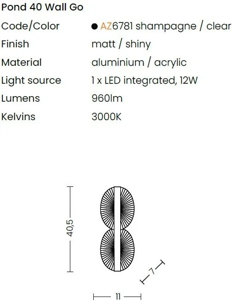 Aplica LED de perete design modern POND