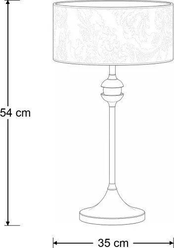 Brilagi - Lampă de masă SAPHIRE 1xE27/15W/230V crem/auriu/patină