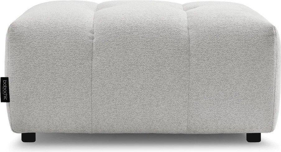 Taburet gri deschis cu tapițerie din chenille Roxelane – Bobochic Paris