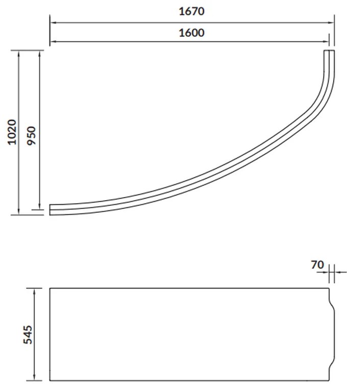 Masca frontala cada 160 cm, orientare stanga dreapta, Cersanit Joanna New