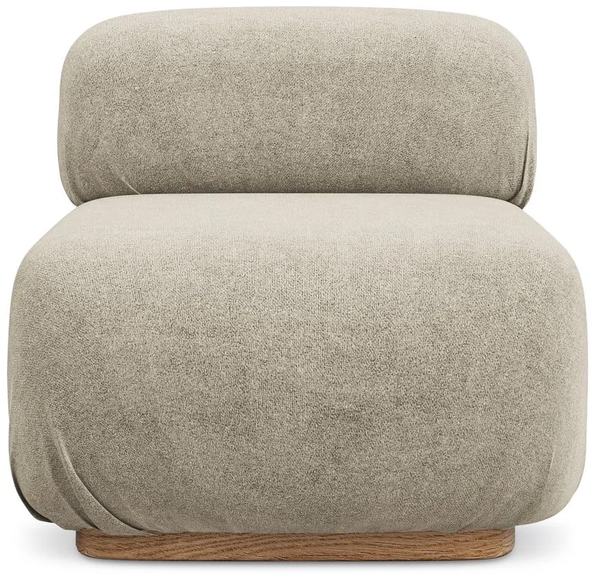 Modul pentru canapea modulară bej cu tapițerie din țesătură bouclé Ailani – Makamii