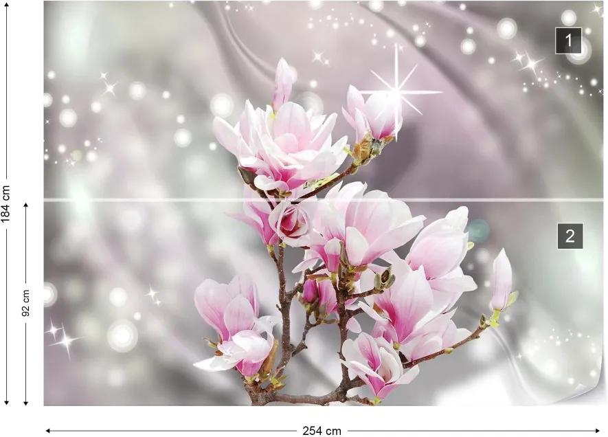 GLIX Fototapet - Sparkling Modern Flowers Vliesová tapeta  - 254x184 cm