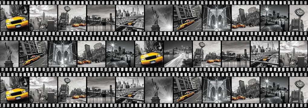 Fototapet - Rolă de film - New York (254x184 cm)