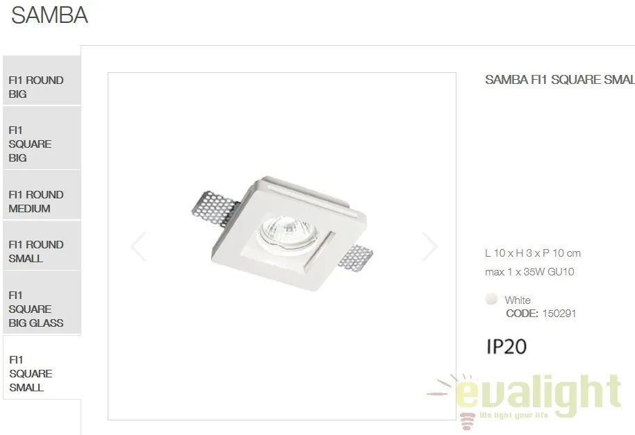 Spot incastrabil SAMBA FI1 SQUARE SMALL 150291