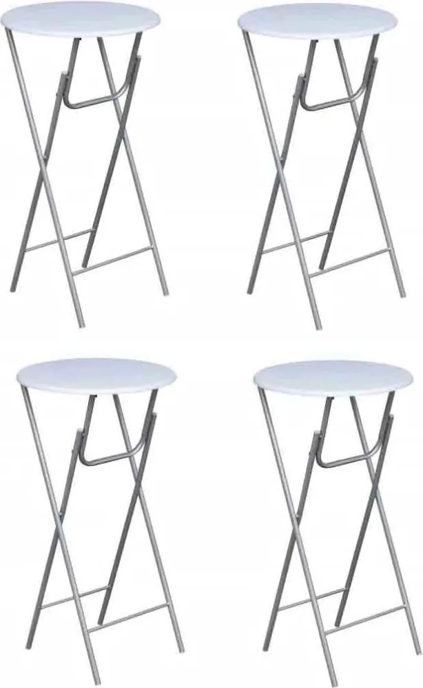 vidaXL Mese de bar, 4 buc., cu blat din MDF, alb