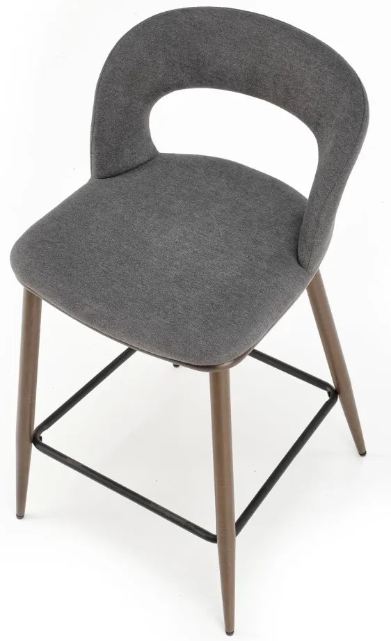 Scaun de bar tapitat H114 gri/nuc