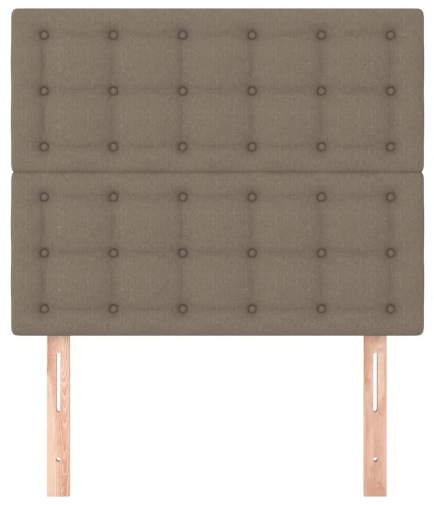 Tablii de pat, 2 buc, gri taupe, 100x5x78 88 cm, textil 2, Gri taupe, 100 x 5 x 118 128 cm