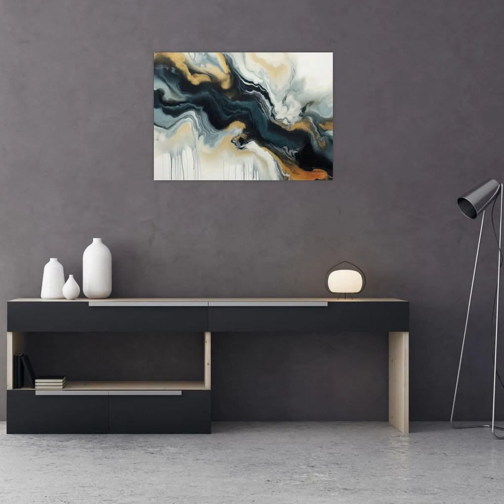 Tablou pe sticlă - Desen marmorat (70x50 cm)