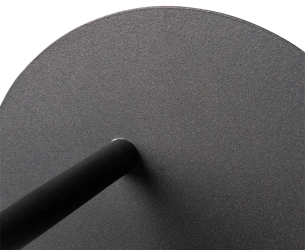 Lampa de perete Art Deco neagră cu sticlă fumurie - Flore