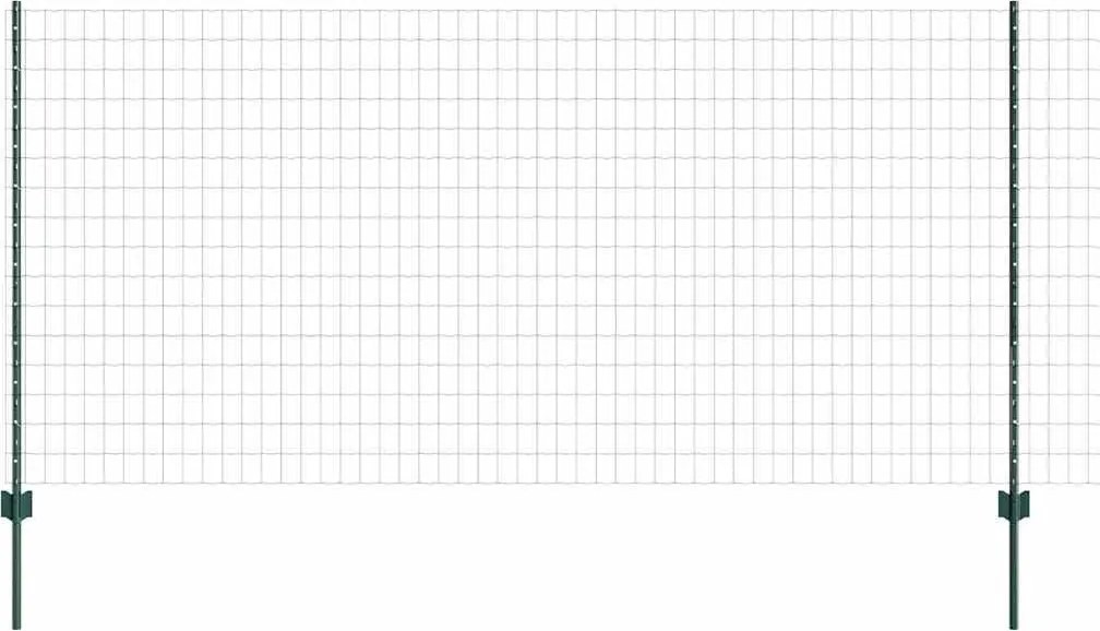 vidaXL Gard cu Stâlp Verde 1,2 x 25 m Oțel și PVC