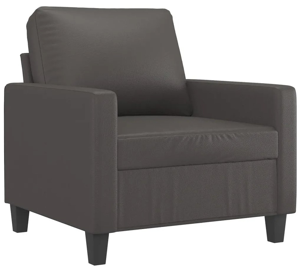 348664 vidaXL Canapea de o persoană, gri, 60 cm, piele ecologică